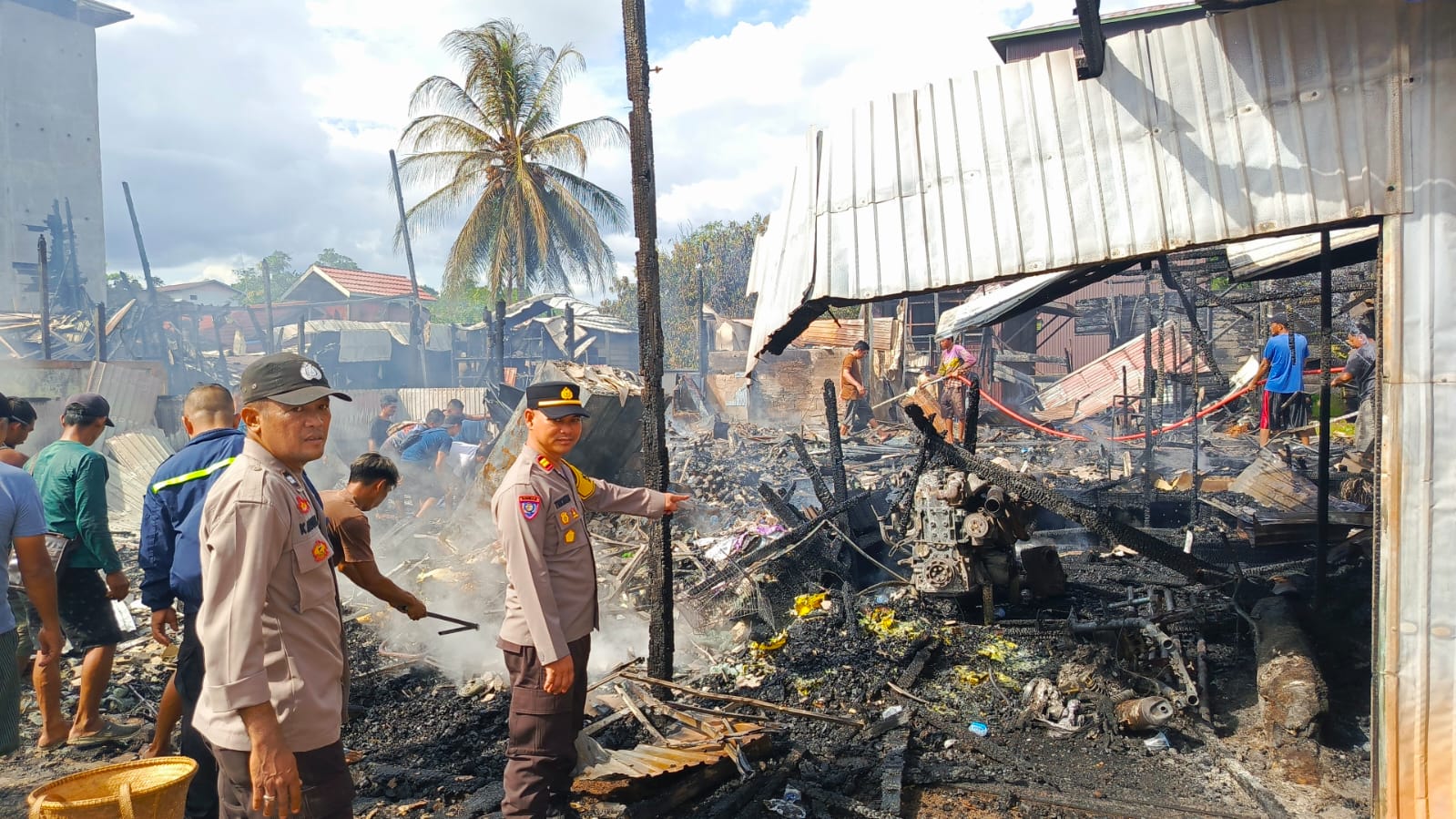 Dua Rumah dan Dua Toko Ludes Terbakar di Katingan Tengah, Diduga Akibat Korsleting Listrik