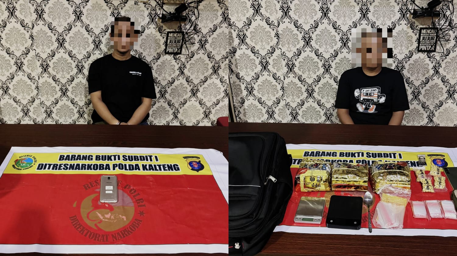 Polda Kalteng Tangkap Dua Tukang Bangunan di Palangka Raya Lantaran Simpan 3 Kg Sabu dan Ratusan Ekstasi