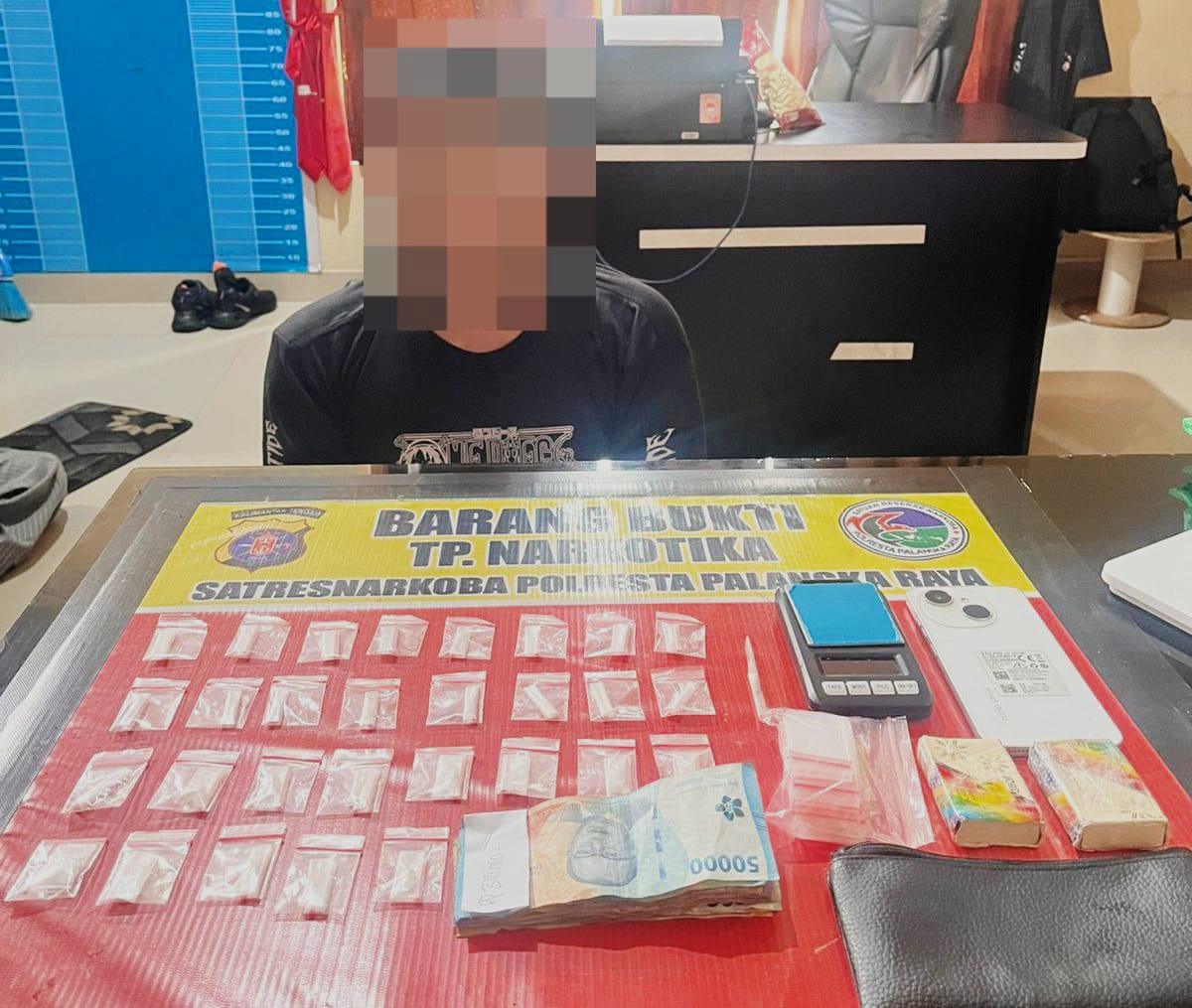 Polresta Palangka Raya Ringkus Pengedar Sabu di Jalan Murjani, 29 Paket Siap Edar Disita